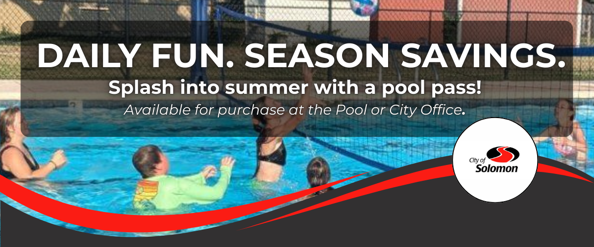 Solomon Municipal Pool Pass are available for purchase now